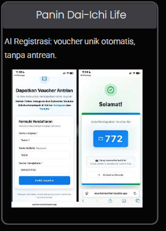 Cuplikan solusi untuk Panin Dai-Ichi Life
